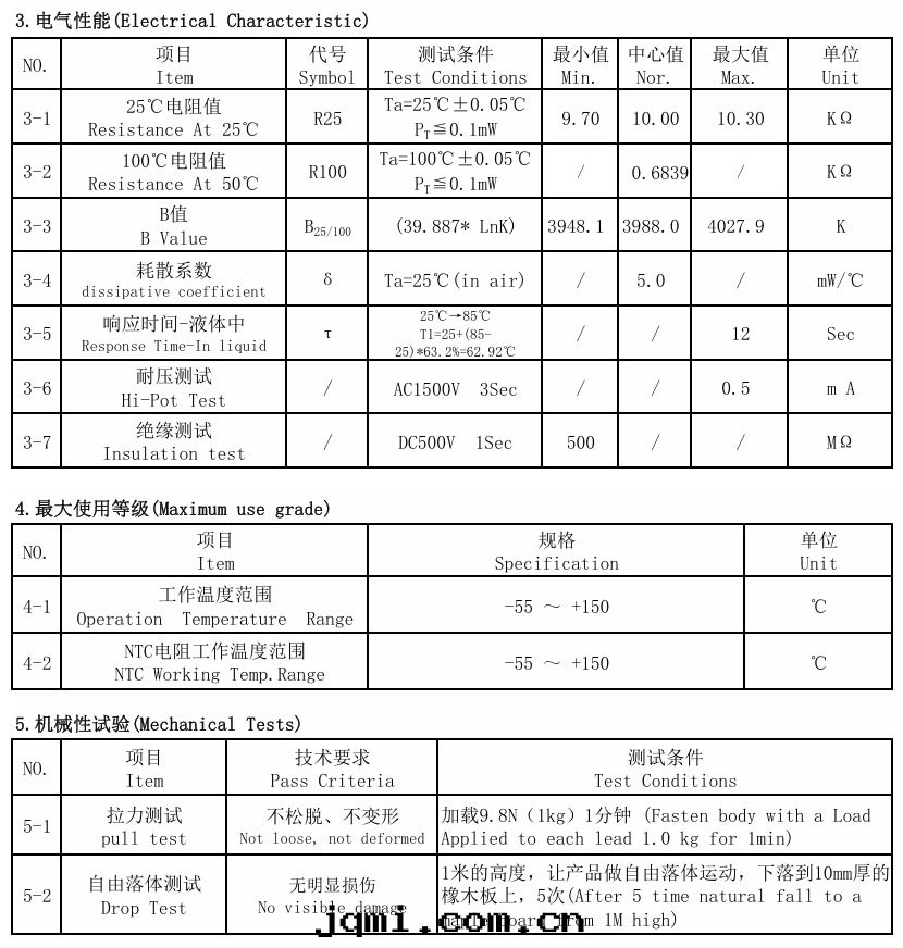 NTC 温(wēn)度(dù)傳感(gǎn)器組件(jiàn)